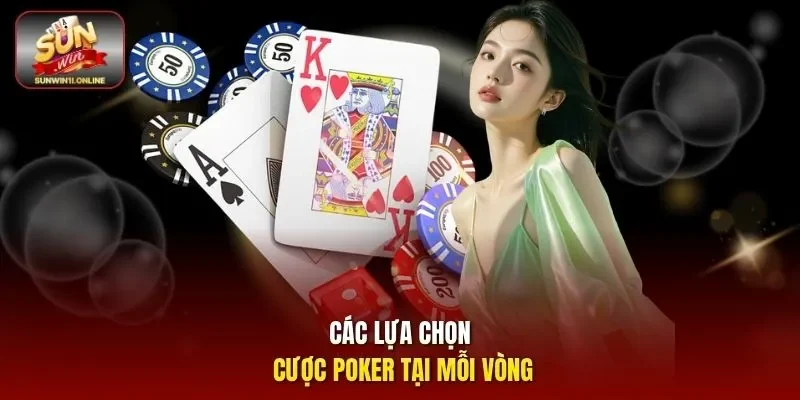 Các lựa chọn cược Poker tại mỗi vòng