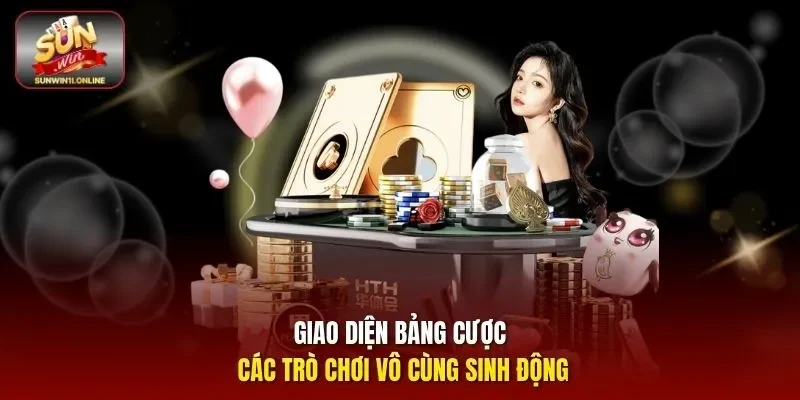 Giao diện bảng cược các trò chơi vô cùng sinh động