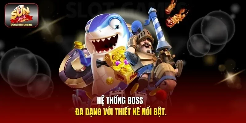 Hệ thống boss đa dạng với thiết kế nổi bật.